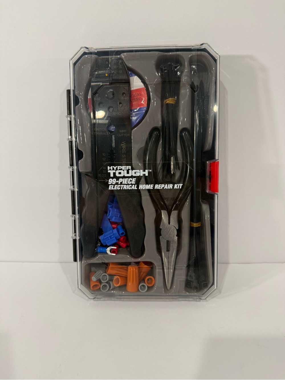 Hyper Tough 99-Piece Electrical Home Repair Kit w/ Wire Stripper & Pliers